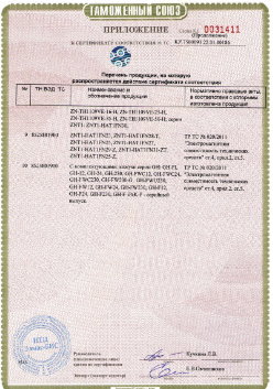 24.03.2019 Вятские Поляны - ЗАО Хиквижн. Приложение к сертификату Взрывазащитные видиокамеры. ТР ТС 020/2011